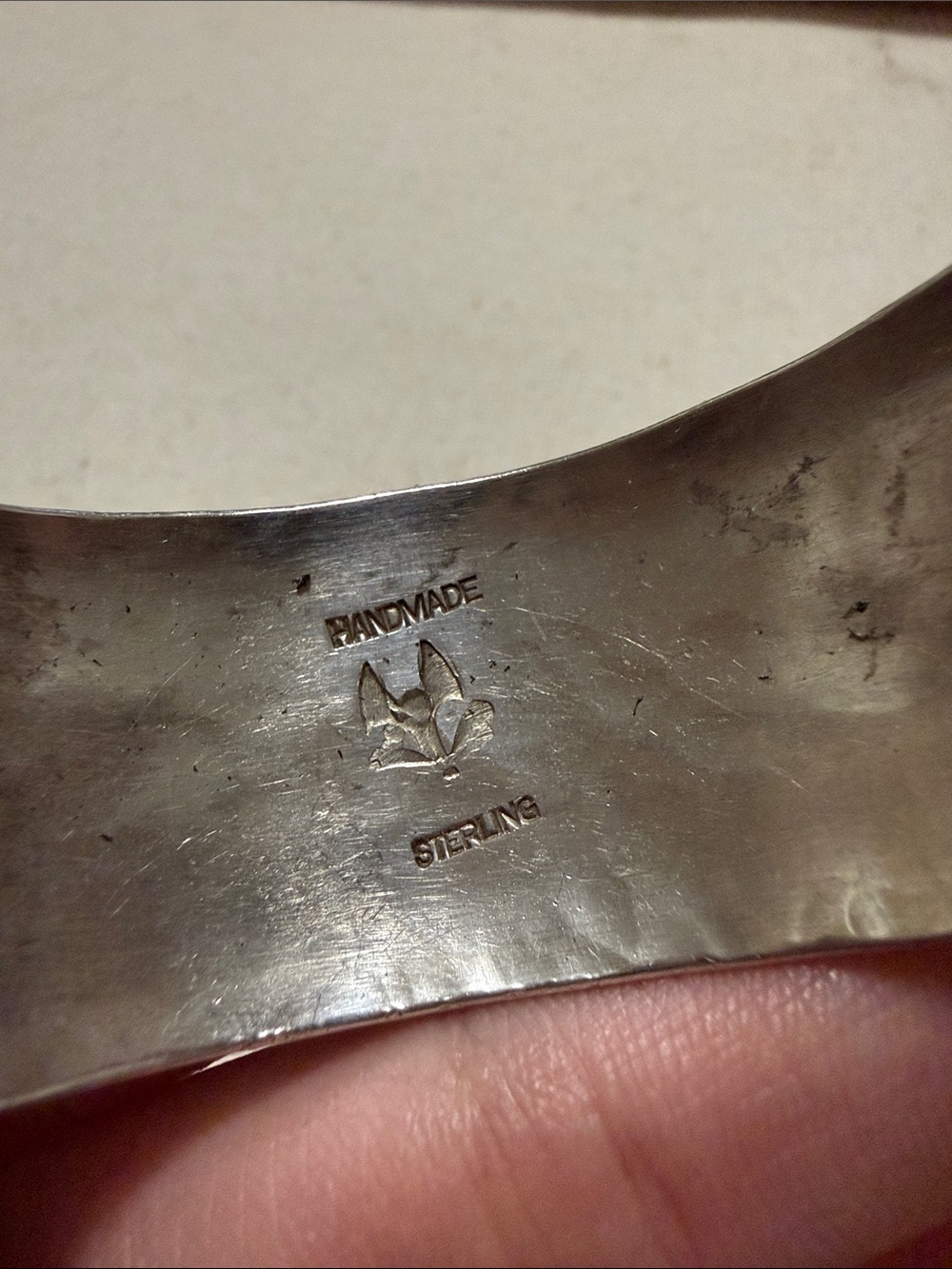 Sterling Silver Handmade Wide Cuff Bracelet - Picture 4 of 11